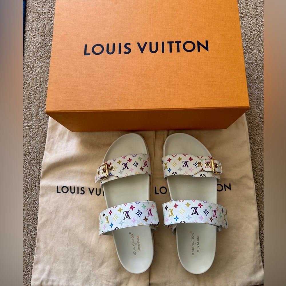 Louis Vuitton x Takashi Murakami Bom Dia Flat Comfort Mule Size 38.5